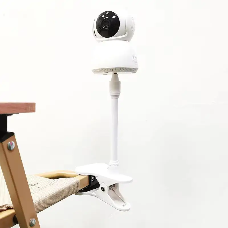 Tragbare, flexible Kameraklemmhalterung, Babyphone-Kamerahalter, Ständer, Webcam-Monitor, stanzfreie, biegbare Halterungsbasis mit Clip
