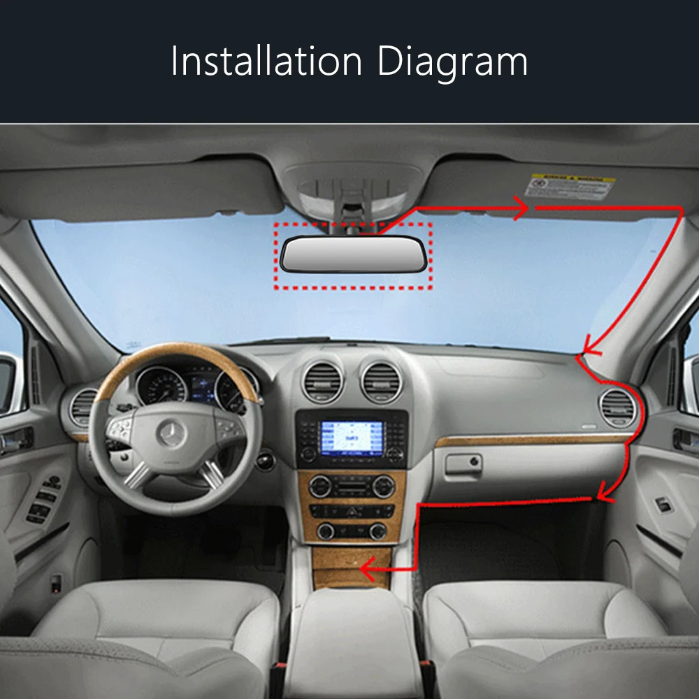 Podofo 4.3 "LCD รถกระจกมองหลังกระจกมองหลังที่จอดรถ2อินพุตสำหรับด้านหลังดูกล้องย้อนกลับกล้อง
