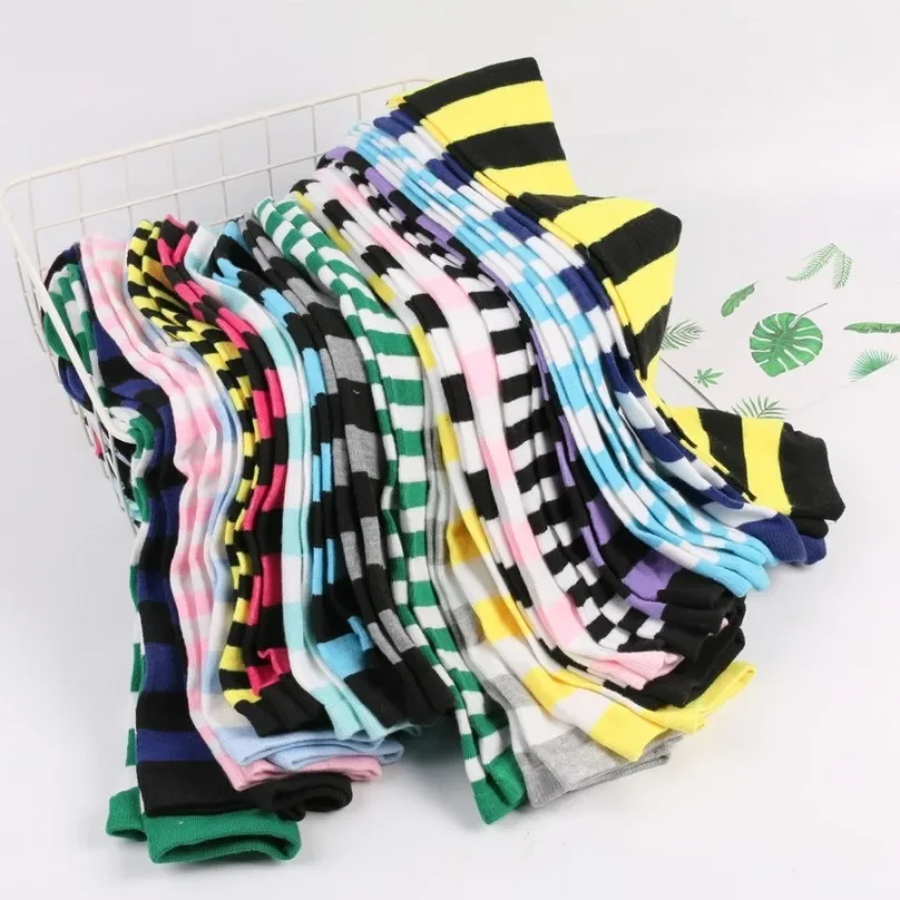 Thigh High Socks Women Striped Stockings Ladies Kawaii Funny Girls White Long Over Above Knee Sock Cosplay Christmas 2024 New In