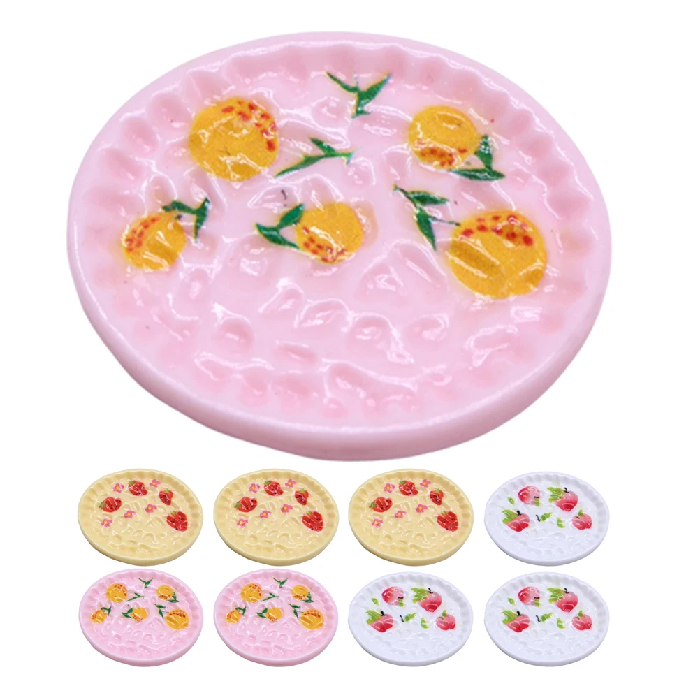 

9 Pcs Mini Simulated Food Realistic Cake Model Dollhouse Decor Portable Tray Toy Resin Ornament Plastic