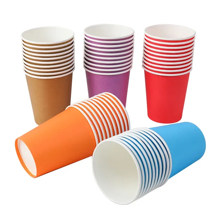 Pure Colour Party Disposable Paper Cups Juice Cup DIY Decoration Baby Shower Kids Birthday Wedding Picnic Tableware Supply