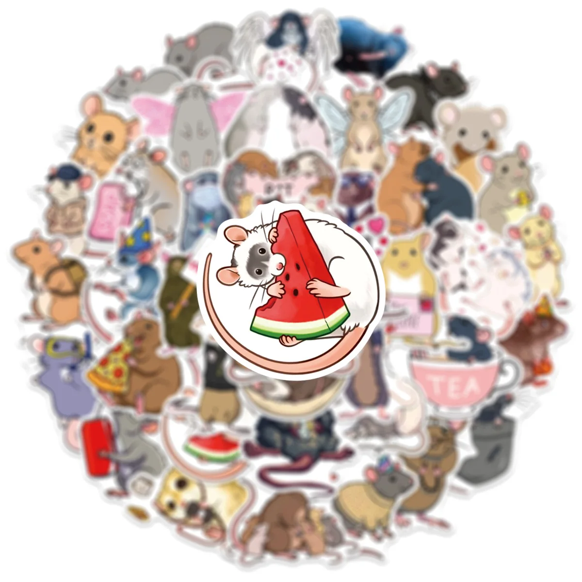10/50PCS 만화 마우스 스티커 귀여운 재미 있은 낙서 방수 데칼 장난감 선물 물 컵 스크랩북 휴대 전화 케이스