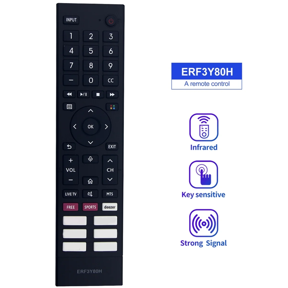 A57G-تحكم عن بعد استبدال ERF3Y80H لتلفزيون هايسنس الذكي أندرويد 65A53FUV 43A53FUV 50A53FUV 55A53FUV 50A6GV 58A53FUV 65A6GV