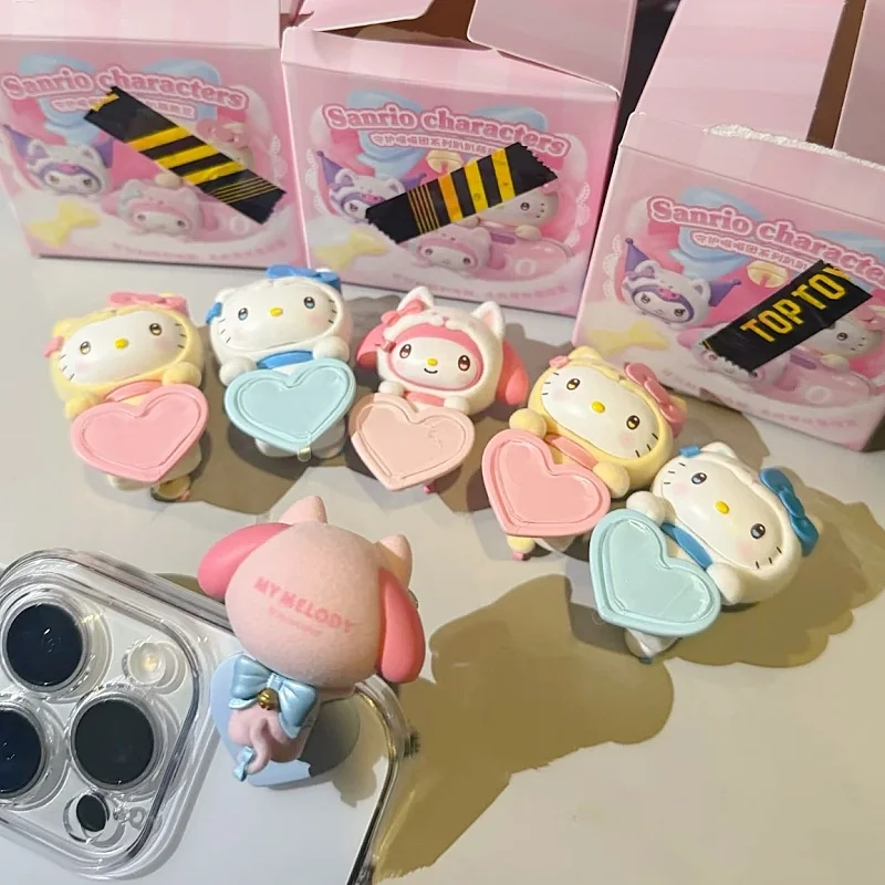 مرحبا كيتي جارديان مواء مواء فرقة سلسلة صندوق أعمى لطيف لعبة فول الكرتون قضية الهاتف المحمول الديكور الفتاة هدية الكريسماس