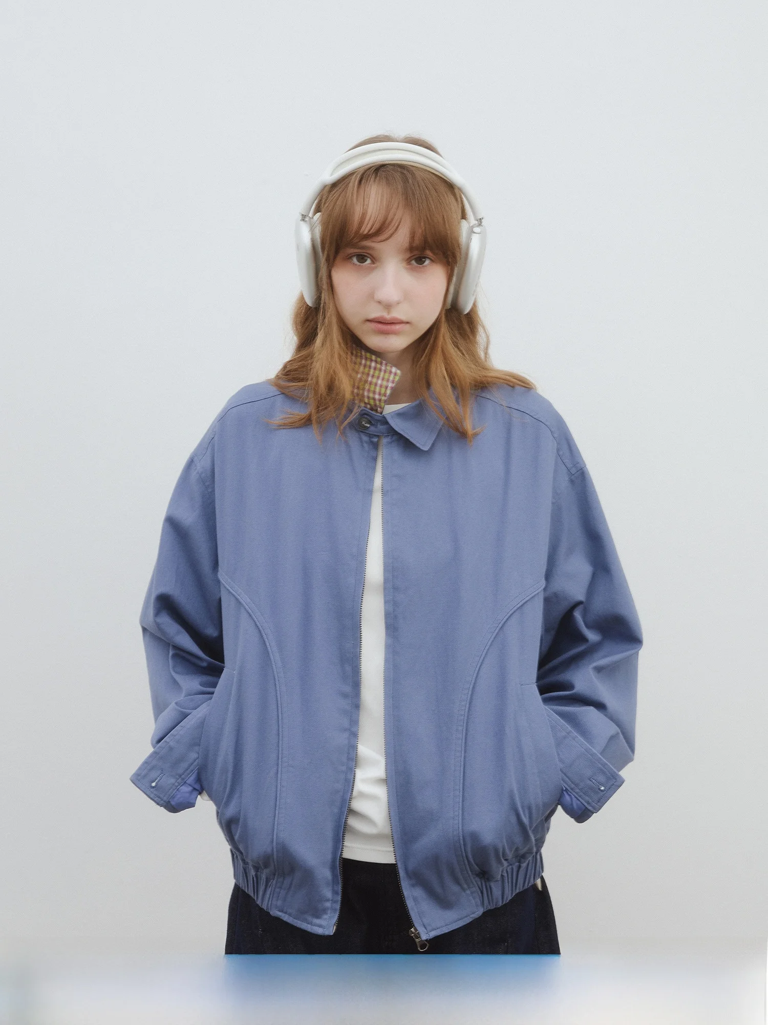 

Kokoasoko Women's Outdoor Sle Loose Fit Zipper Jaet Spring Autumn New Arrival Breathable Cotton Flight Coat