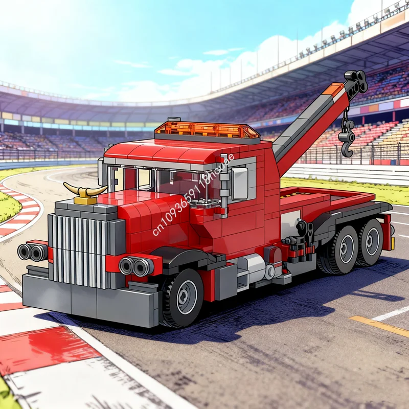 

501 шт. MOC буксирный грузовик, модель чемпиона по городу, строительные блоки, строительные блоки, сборка, сделай сам, образование, Рождественский подарок, кирпичная игрушка для детей