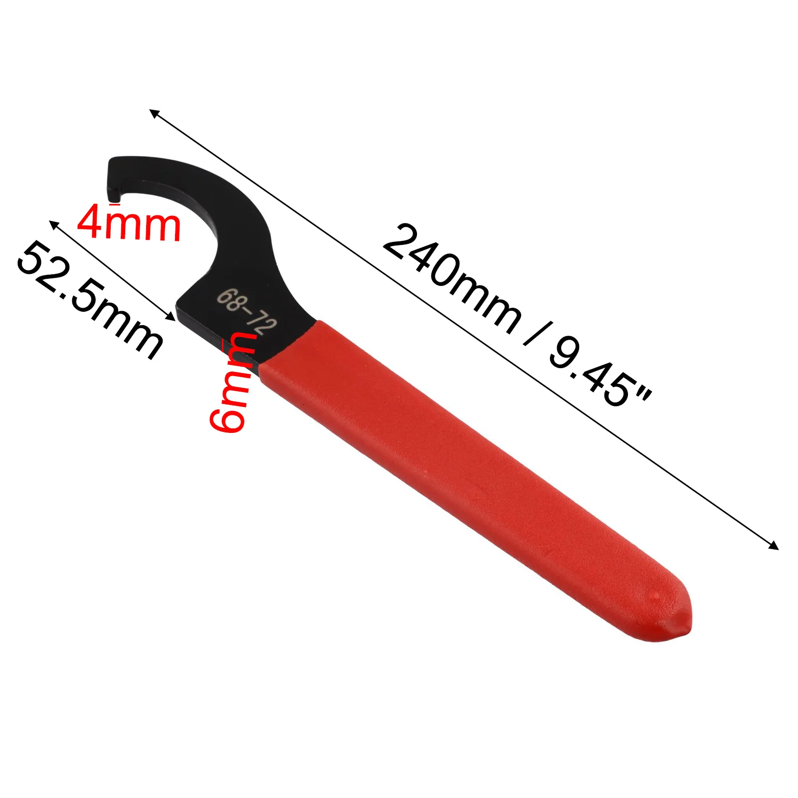 45-48HRC Hakenschlüssel mit rutschfestem Griff, schwarz oxidiert, für Rundmuttern, Typ C, 38-42 mm/45-52 mm/55-62 mm/68-72 mm Werkzeug – Detail 35