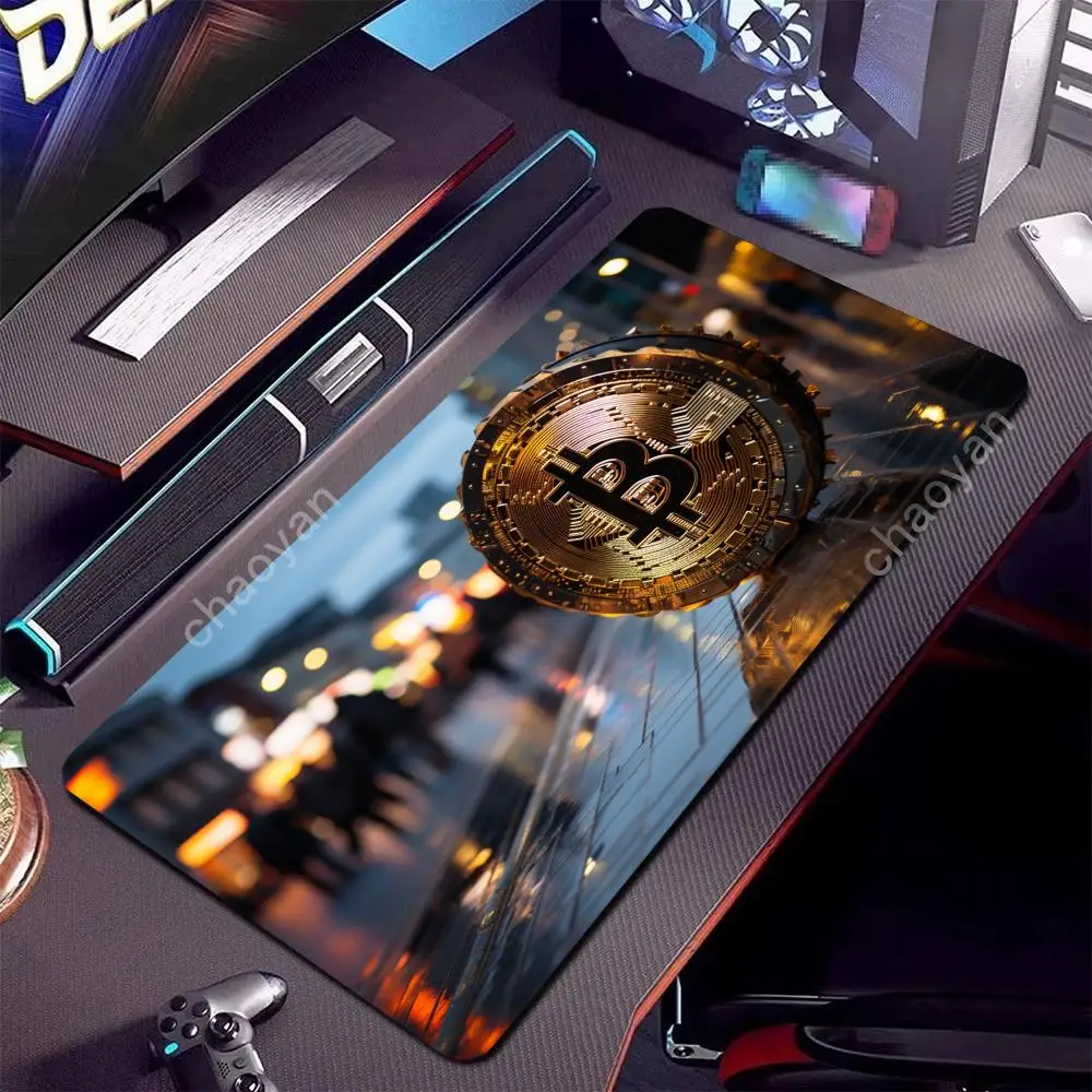 Bitcoin Mouse Pad Office Mouse Pad with Wrist Support Games Desk Mat,Non-Slip desk mat,Gaming Mouse pads