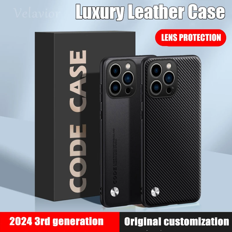 Case for iPhone 16 Pro Max TPU Soft Frame Sheepskin Leather Back Coque for 16 Plus Cover  Protect Shockproof Protection Shell