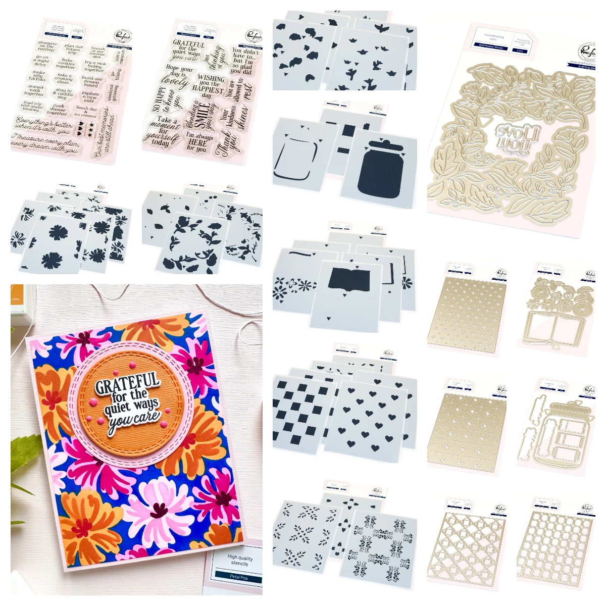 

New Pink Fresh Die Cut Valentine's Day Artful Foundations Full Release Bundle Dies Stamps Stencils DIY Card Craft Scrapbooking