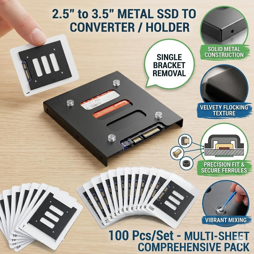 

Металлический адаптер-кронштейн для SSD/HDD с разъемом 2.5" на 3.5", держатель для жесткого диска для ПК