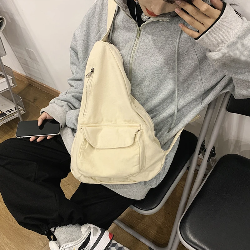 Unisex Canvas Brusttasche Outdoor-Reise Cross Body Schulter Schulter Rucksack Taschen Umhängetasche Umhängetasche Muliti Tasche