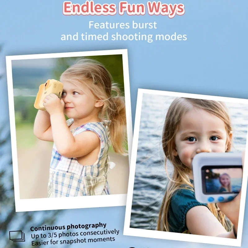 Kids Digital Camera Instant Print Hd 1080P Video Camera Toys Mini Photography Cam Portable Children Birthday Xmas Newyear Gift