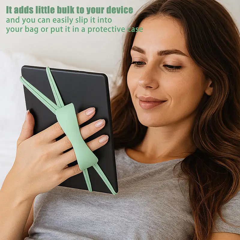 Cinturino da polso in morbido silicone per tablet Comodo supporto leggero per impugnatura da dito Cinghie ad alta elasticità per e-book