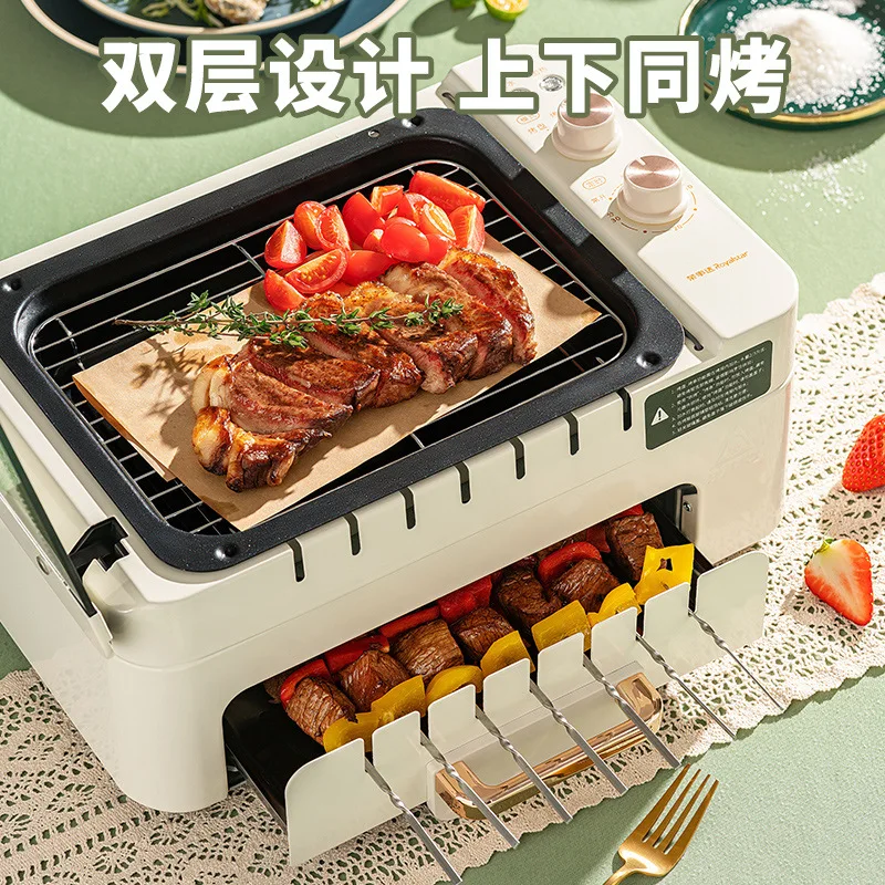 شواية كهربائية متعددة الوظائف لطهي المطبخ والحفلات \ الخبز \ آلة شواء الذكية 2 في 1