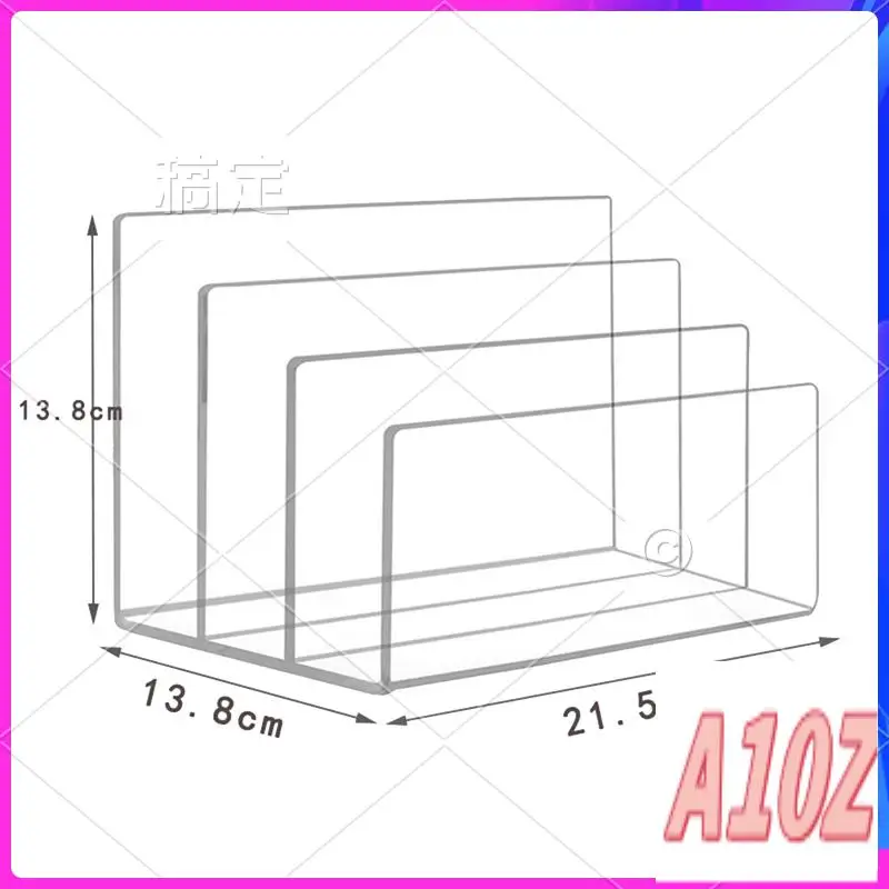 0Z-1 PCS File Holder 3 Sections Vertical Desktop Organizer Transparent Acrylic For Documents Letter Book