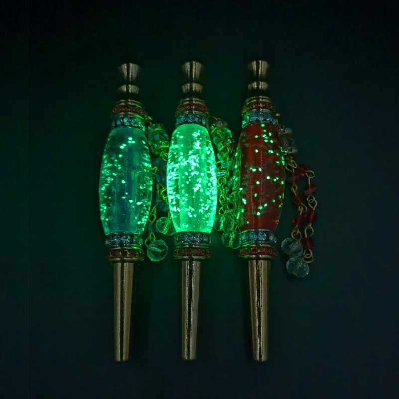 1PC Fluorescence Handmade Inlaid pearl Jewelry Alloy  Shisha Mouth Narguile Filter Tip Hookah Mouthpiece