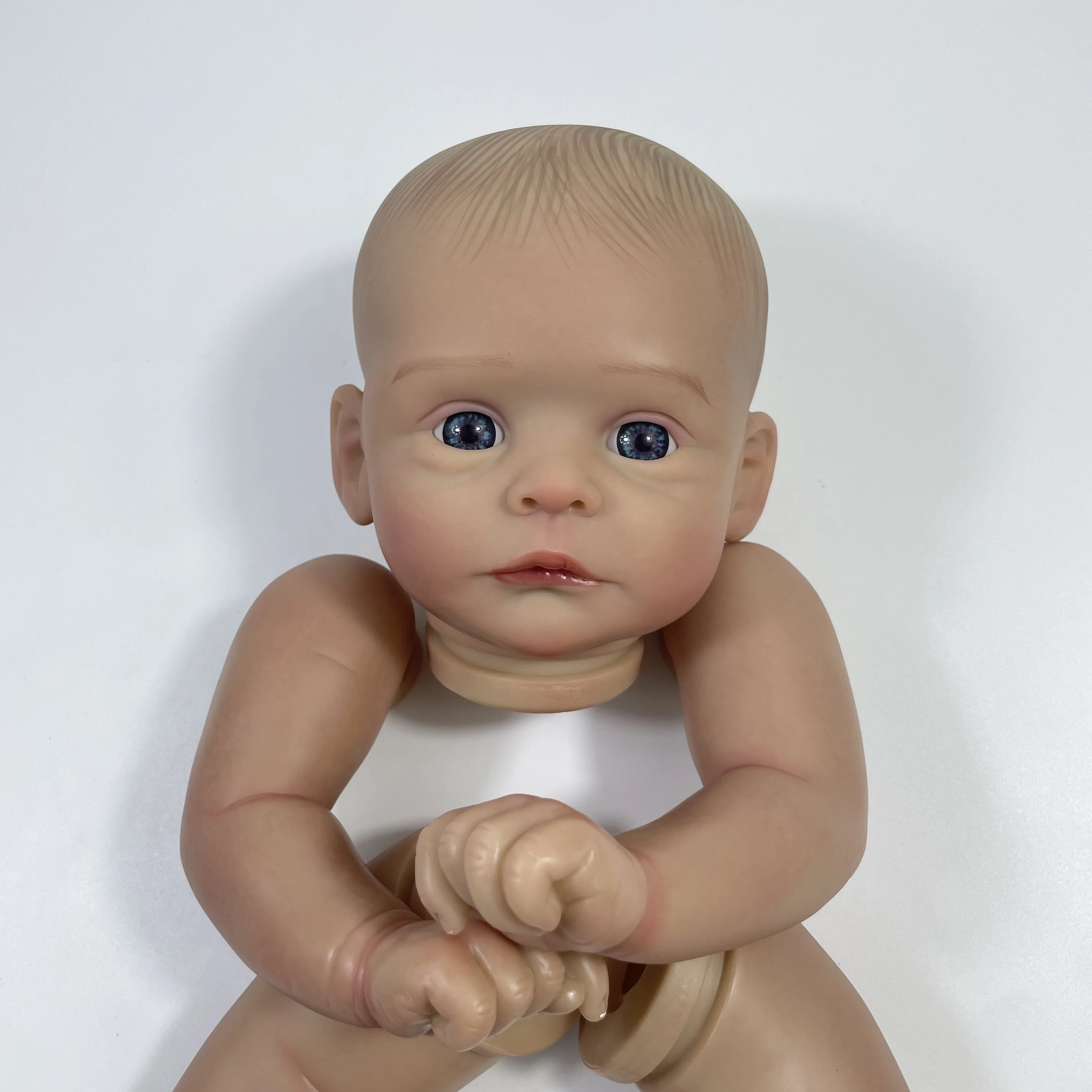 20 inch Already Painted Reborn Doll Kit Joleen With Painted Hair Vinyl Reborn Doll Parts Cloth Body Include DIY Mold