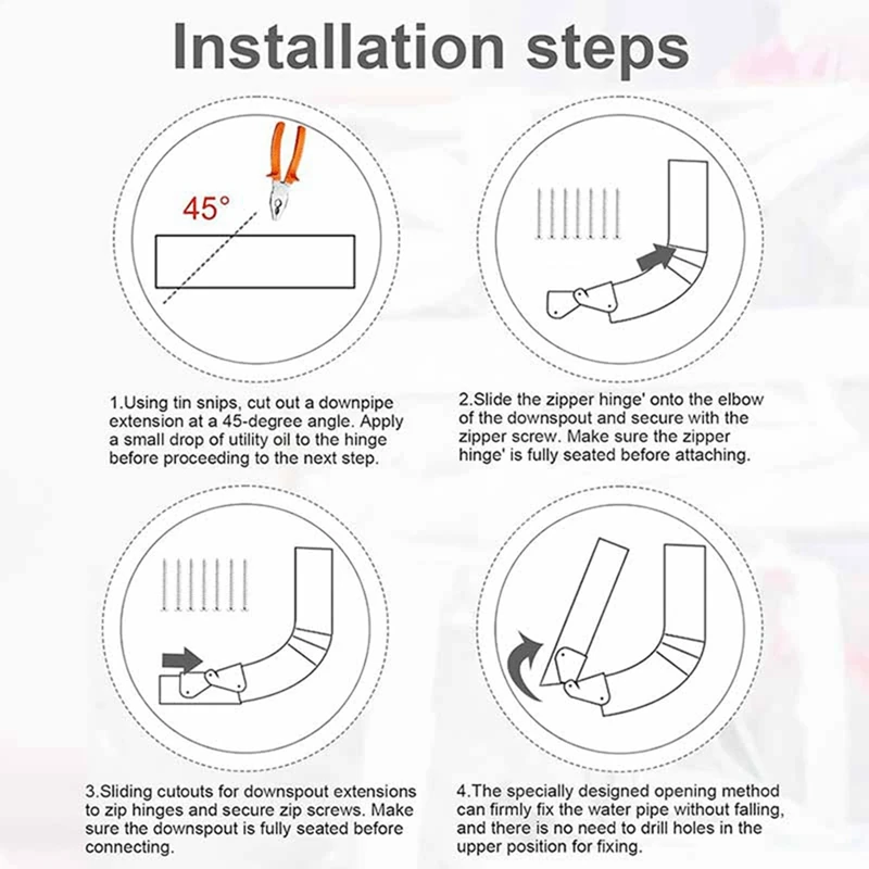 Charnière de Bec d'Extension de Gouttière, Accessoire de Remplacement, Rabattable, Lot de 3