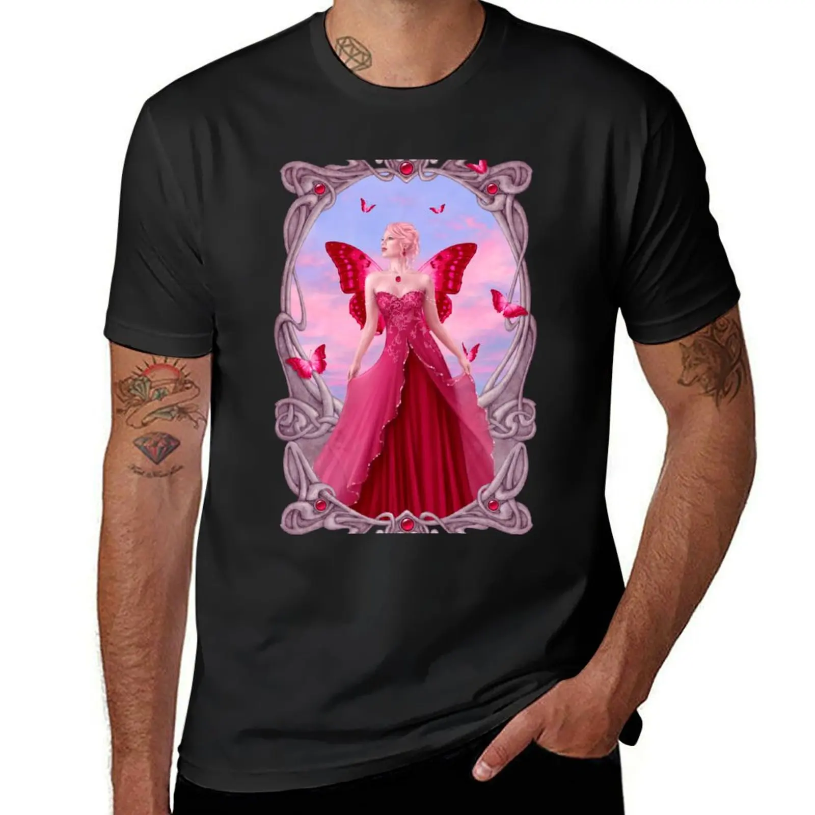 Ruby Birthstone Fairy T-Shirt plain hippie clothes mens t shirt graphic