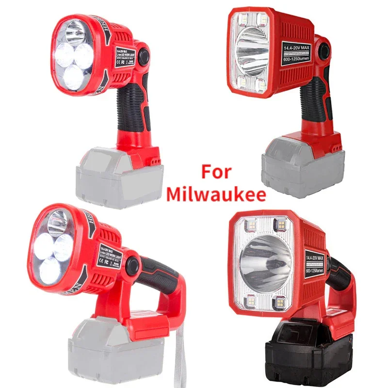 

Portable LED Lamp Work Light For Milwaukee M&18 18V Li-Ion Battery Flashlight with LED Lights Outdoor Lighting(NO Battery)