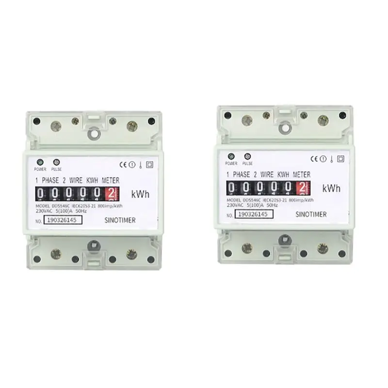 A19F-2X Electric Single Phase Two Wire AC 220V 100A Energy Meter Kwh Counter Consumption Analog Electricity Wattmeter(A)