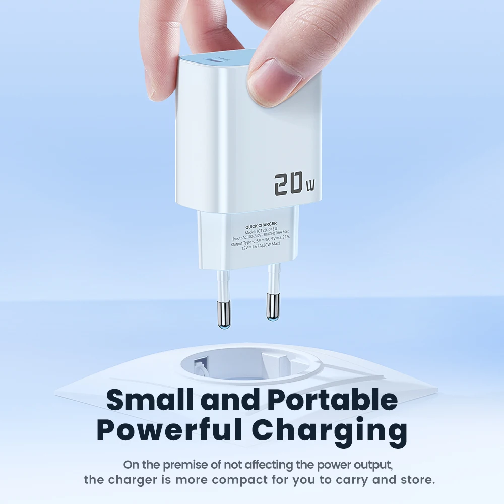 Toocki-Chargeur USB Type C Portable, Charge Rapide, QC3.0, PD 20W, iPhone 15, 14, 13, 12, 11 Pro Max, iPad