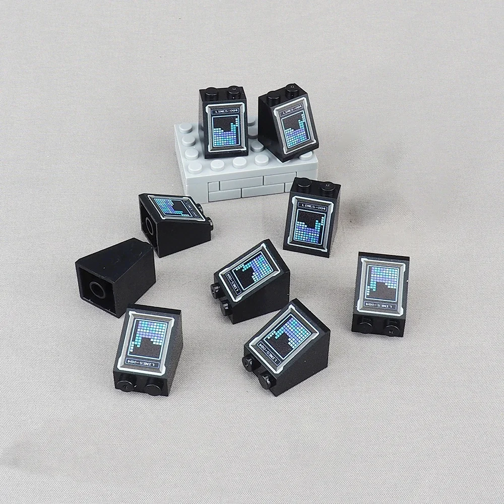 MOC 10PCS Part Bricks 3678 Game Screen Pattern Building Block Set 3678pb Russia Time House Decoration Particle Toy Children Gift