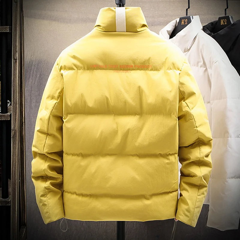 New 2023 Winter Parkas Men Casual Slim Fit Outwear Waterproof Warm Thicken Outwear Male Thick Coat Yellow Beige Plus Size 4XL