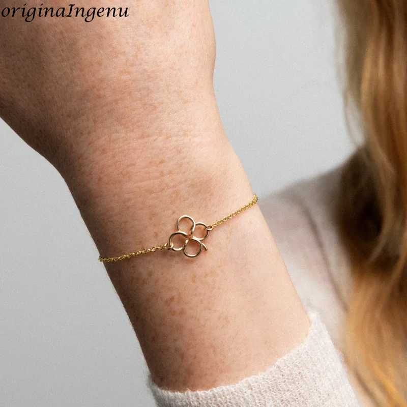 

Браслет Lucky Me из золота 14K с цветами ручной работы, женские ювелирные украшения, парные браслеты, подарки для женщин, золотые украшения