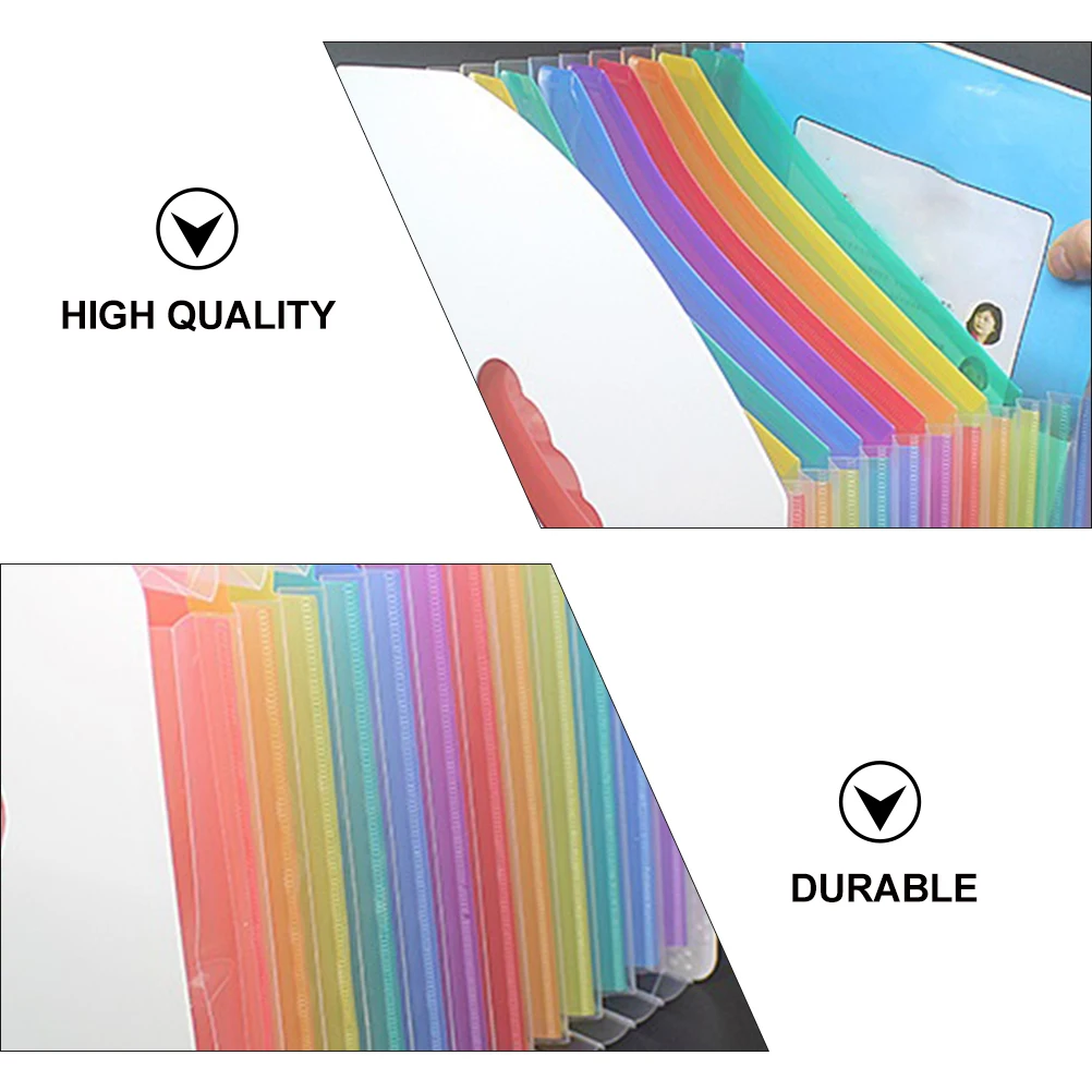 

Safe Durable Plastic Rainbow Mini File Organizer Exquisite Packing Large Capacity Document Storage Folder