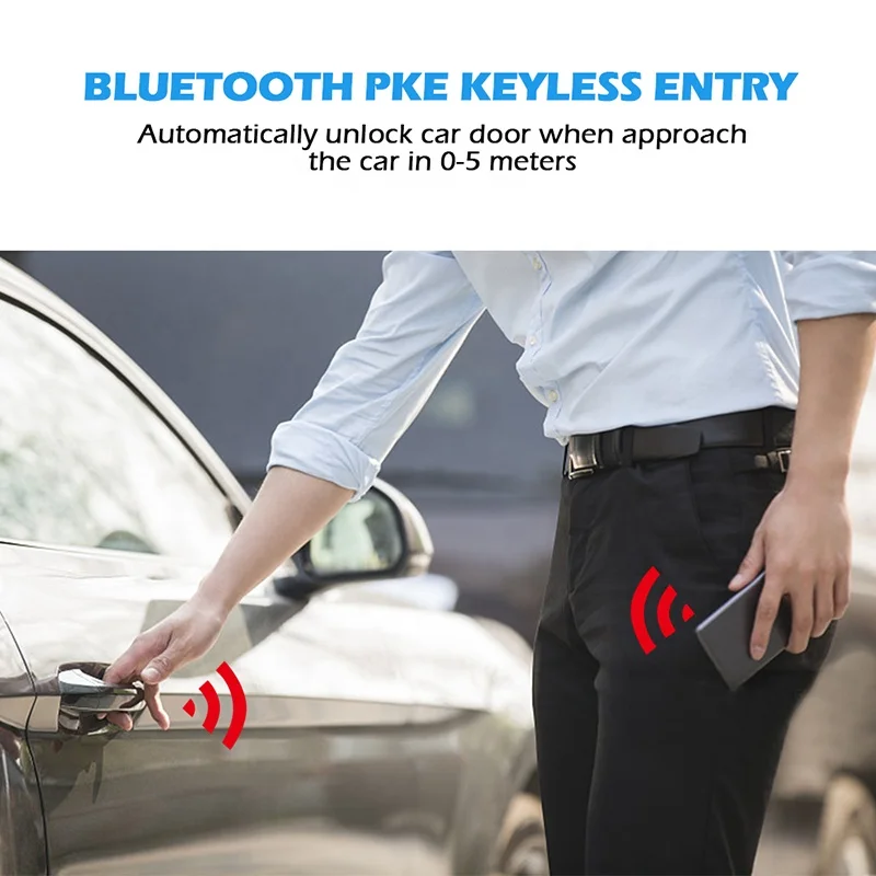 SPY DC 12V Car Alarm System Universal Bluetooth App One Way Remote Control Passive Keys PKE Security System