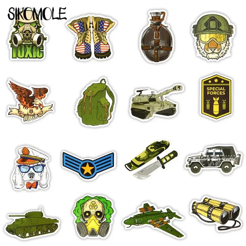 10/30/50pcs Cartoon Military Graffiti Sticker Soldier DIY Toy Laptop Skateboard Phone Case Motor Boys Decal Graffiti Stickers F5