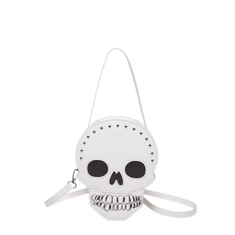 

Shoulder Women's Single Bag Personalized Fashion Skull Trendy Cool Crossbody Small Round Versatile Halloween Handbags For Women