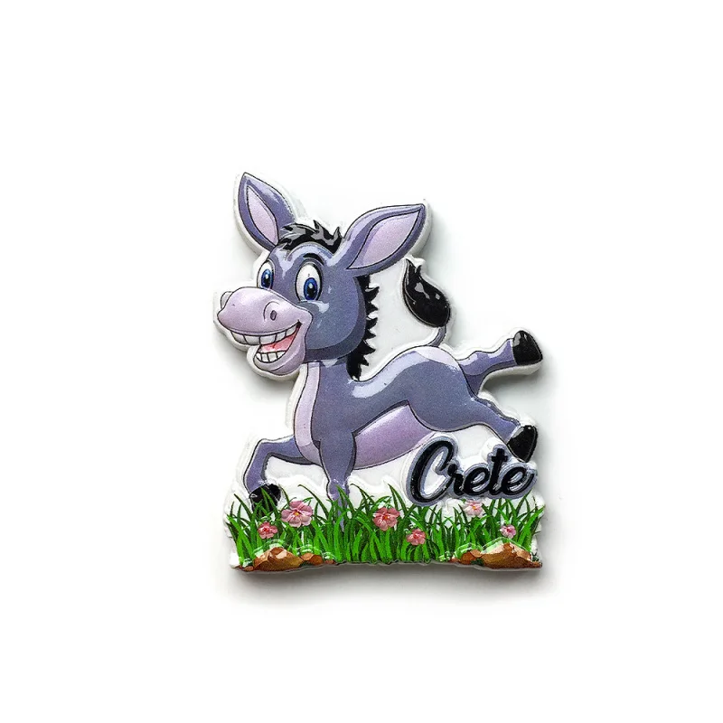 

Crete, Greece Creative Cartoon Donkey Cultural and Creative Magnetic Refrigerator Magnet Travel Home Decoration Commemorative Cr