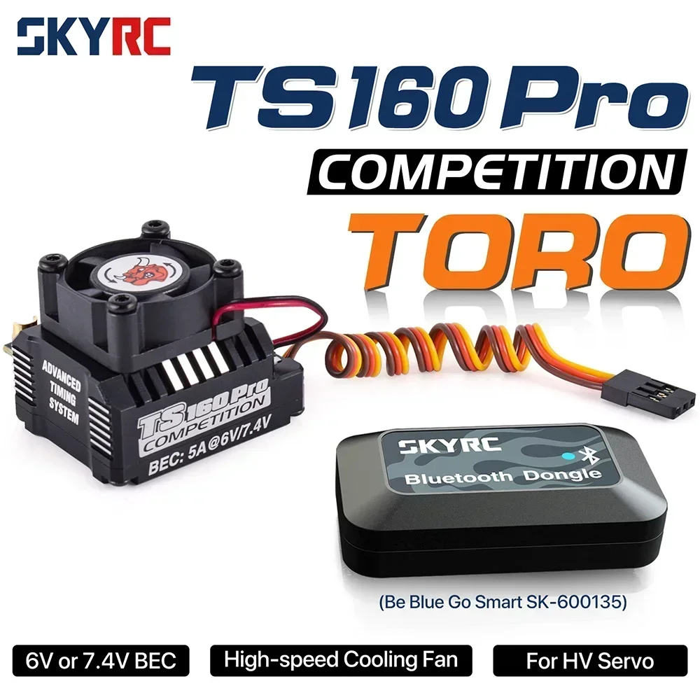 SKYRC TS160 PRO V2 160A Brushless ESC Sensored Sensorless 6V 7.4V BEC for 1/10 RC Car Buggy Crawler