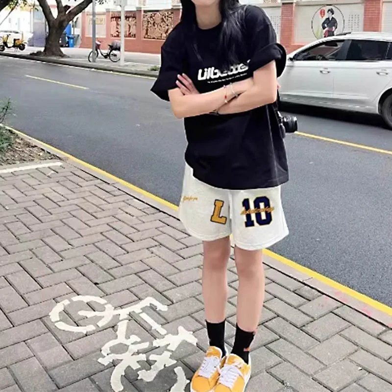 European and American fashion brand street design sense of shorts new hip hop digital sports outdoor couple five quarter pants