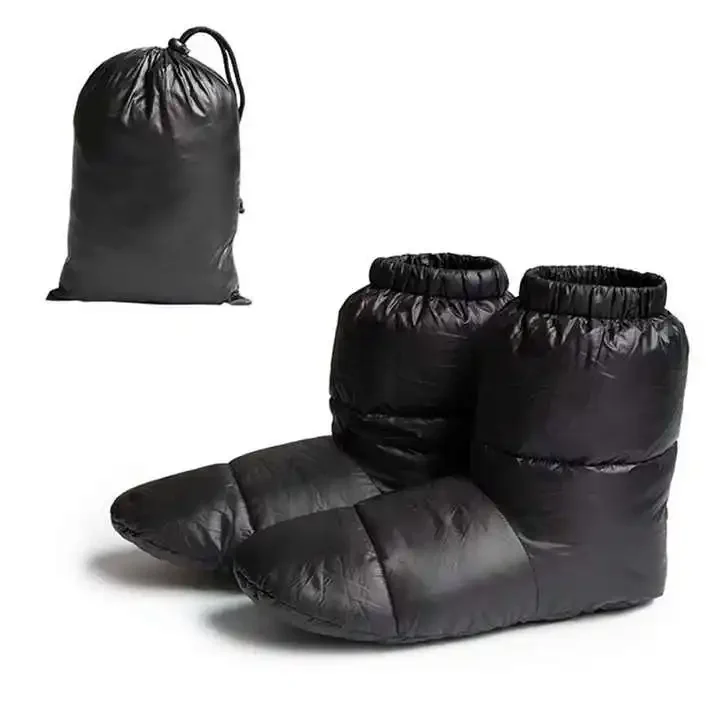 

Outdoor men's and women's white duck down socks shoe covers, waterproof indoor winter warm down foot covers