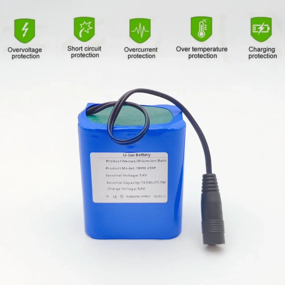 2S3P 7.4V 18650 FAI DA TE Batteria Al Litio di Emergenza 10500mAh Pesca HA CONDOTTO LA Luce Altoparlante بلوتوث 7.4V بطارية #4