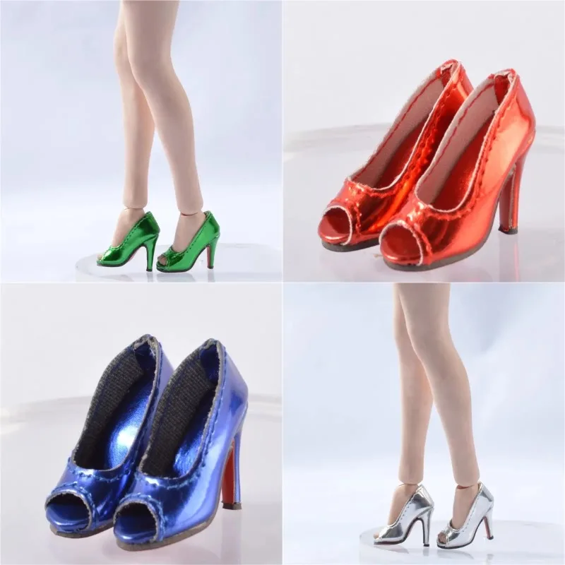 

1/6 Scale Handmade Mini Multiple Colors Thick Heeled Shoes with High Heels Shoes Model for 12'' Action Ph Hottoys Body