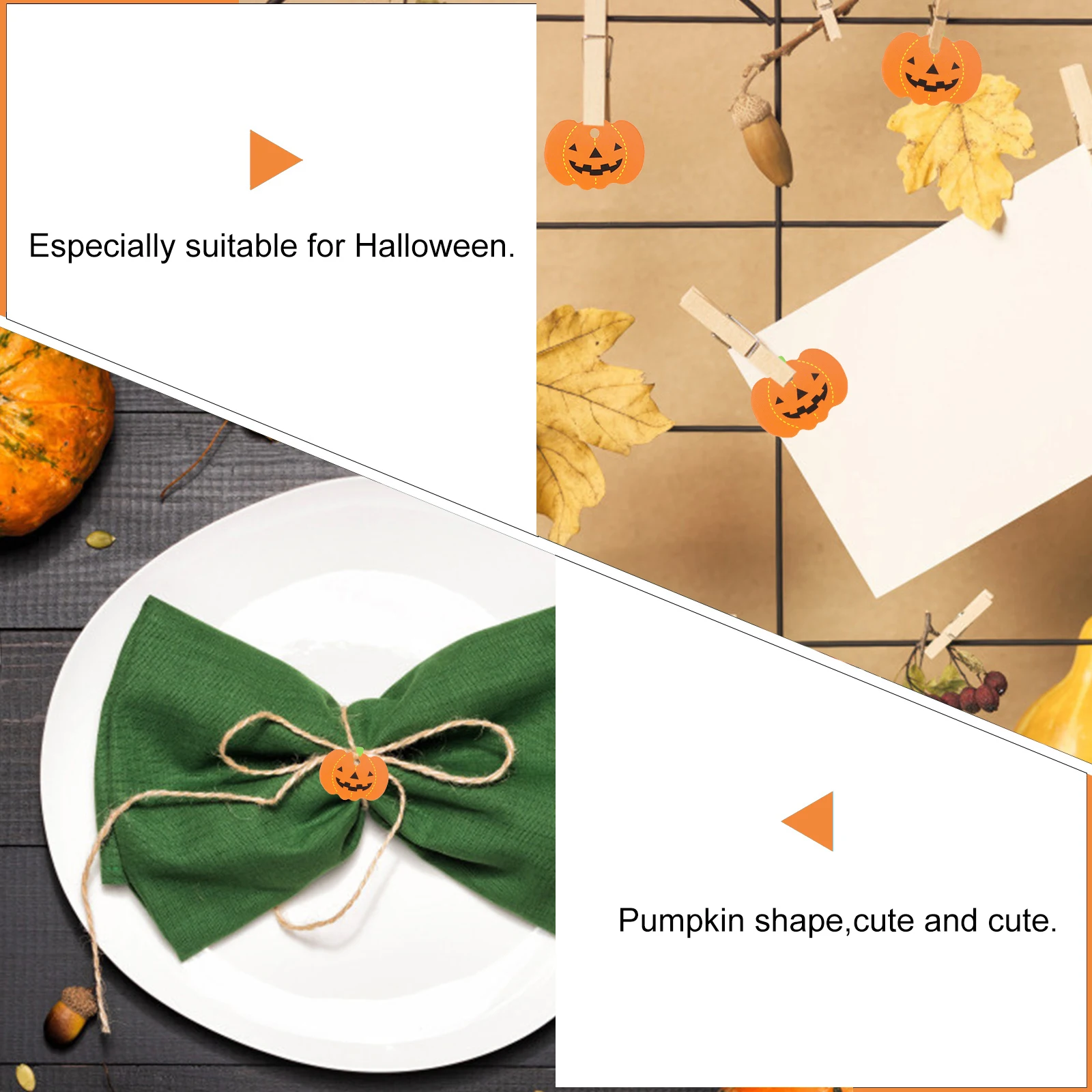 

50Pcs Halloween Pumpkin Hanging Tags Paper Gift Tags Environmentally Friendly Pumpkin Shape Labels for Holiday Birthday