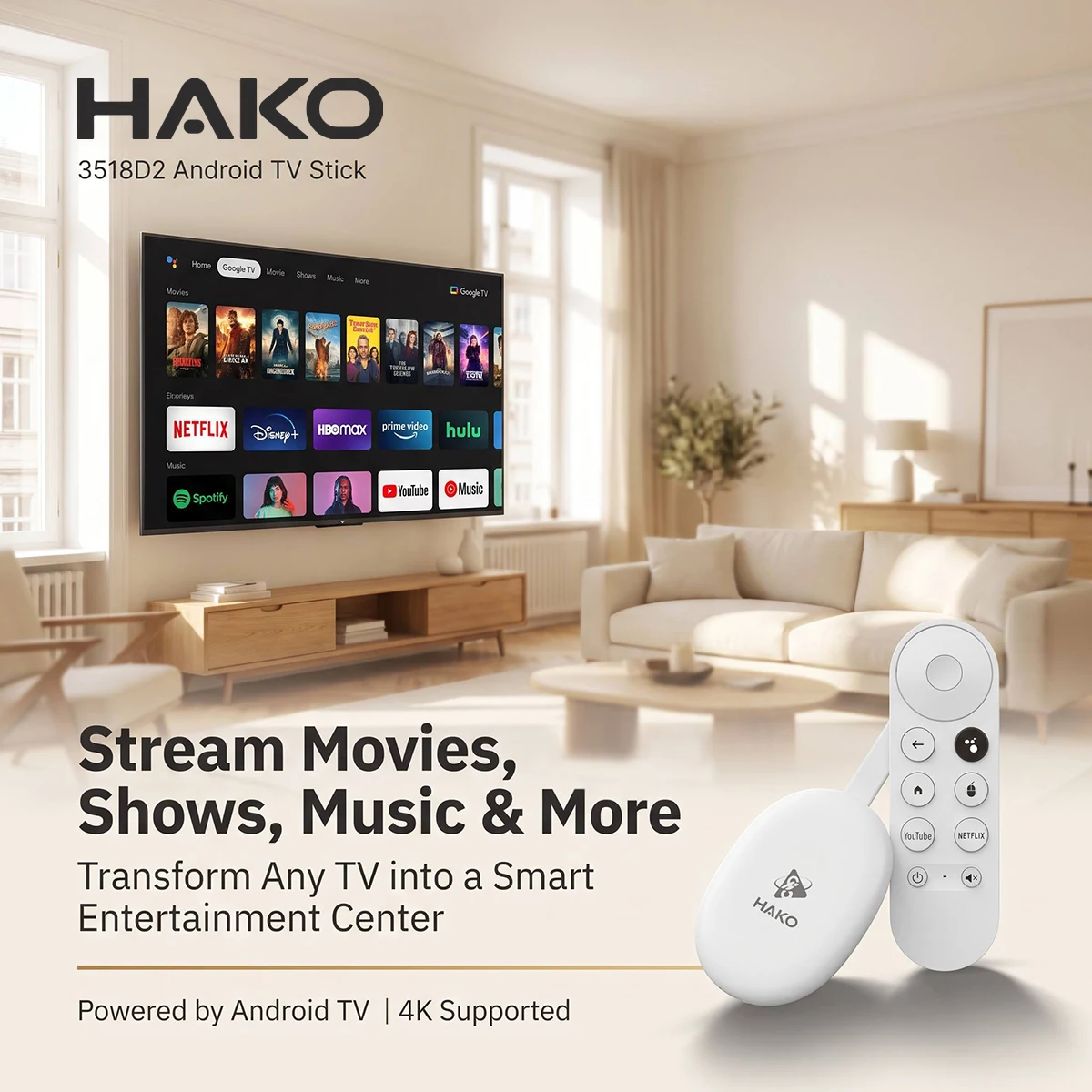 HAKO Android TV Stick RK3518D  – обзор и цена Home Cinema Media Player
