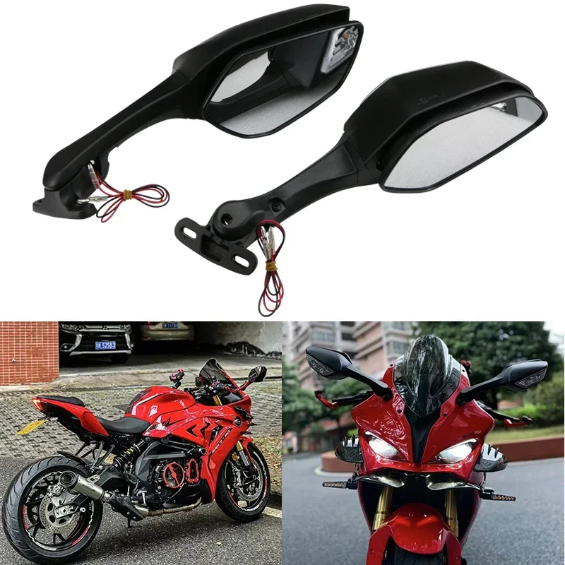 

Motorcycle Accessories for CFMOTO 450SR 450 SR 2023-2024 Modified Rearview Foldable Light Turn Signal Rearview Mirrors Folding