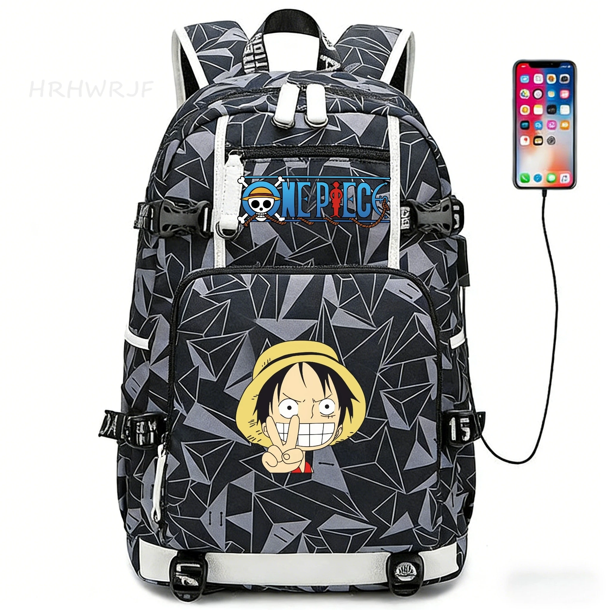 Anime One Piece Monkey D Luffy Backpack Versatile Backpack Capacity School Student Laptop Travel schoolBag Unisex Mochila