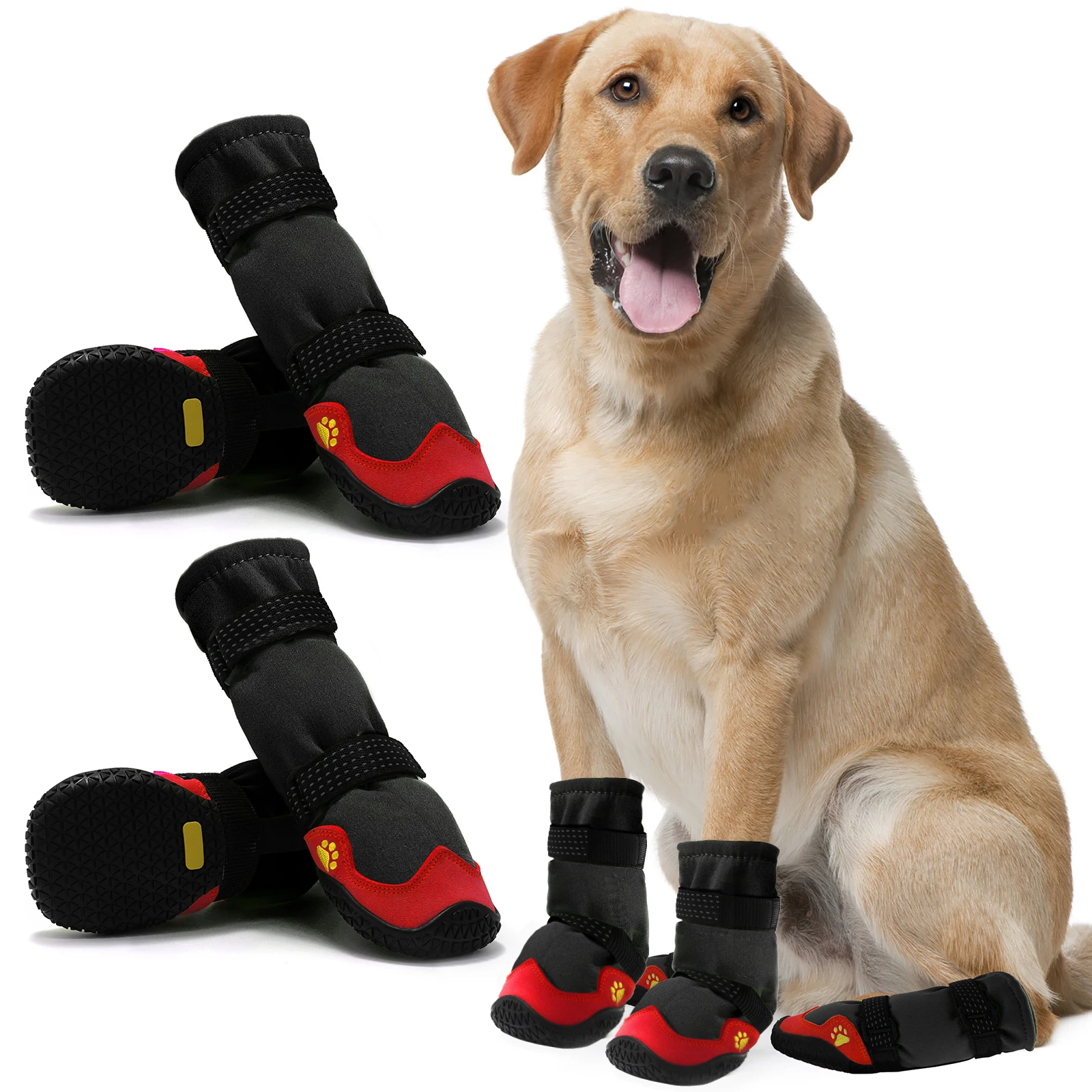 Latest Design Promotional PU Leather Pet Dog Snow Boot Shoes Add Fleece Dog Shoes