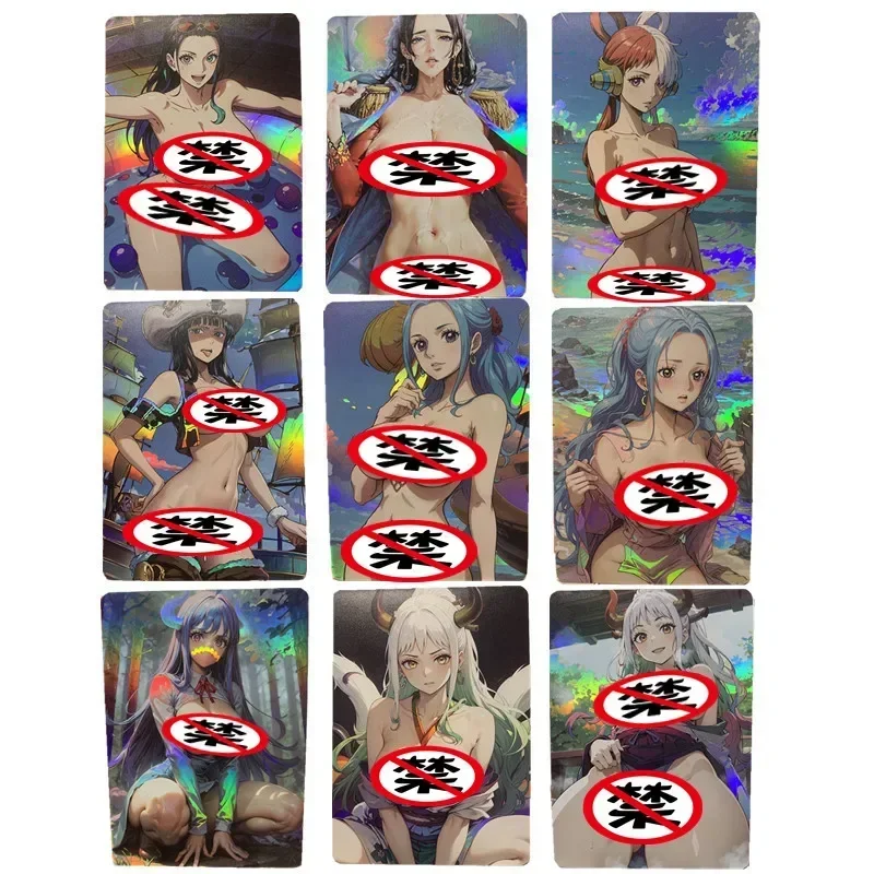 9pcs/set Anime One Piece Robin Vivi Yamato Uta ACG DIY Kawaii Heroine Sexy Nude Card Toy Gift Classic Game Collection Card