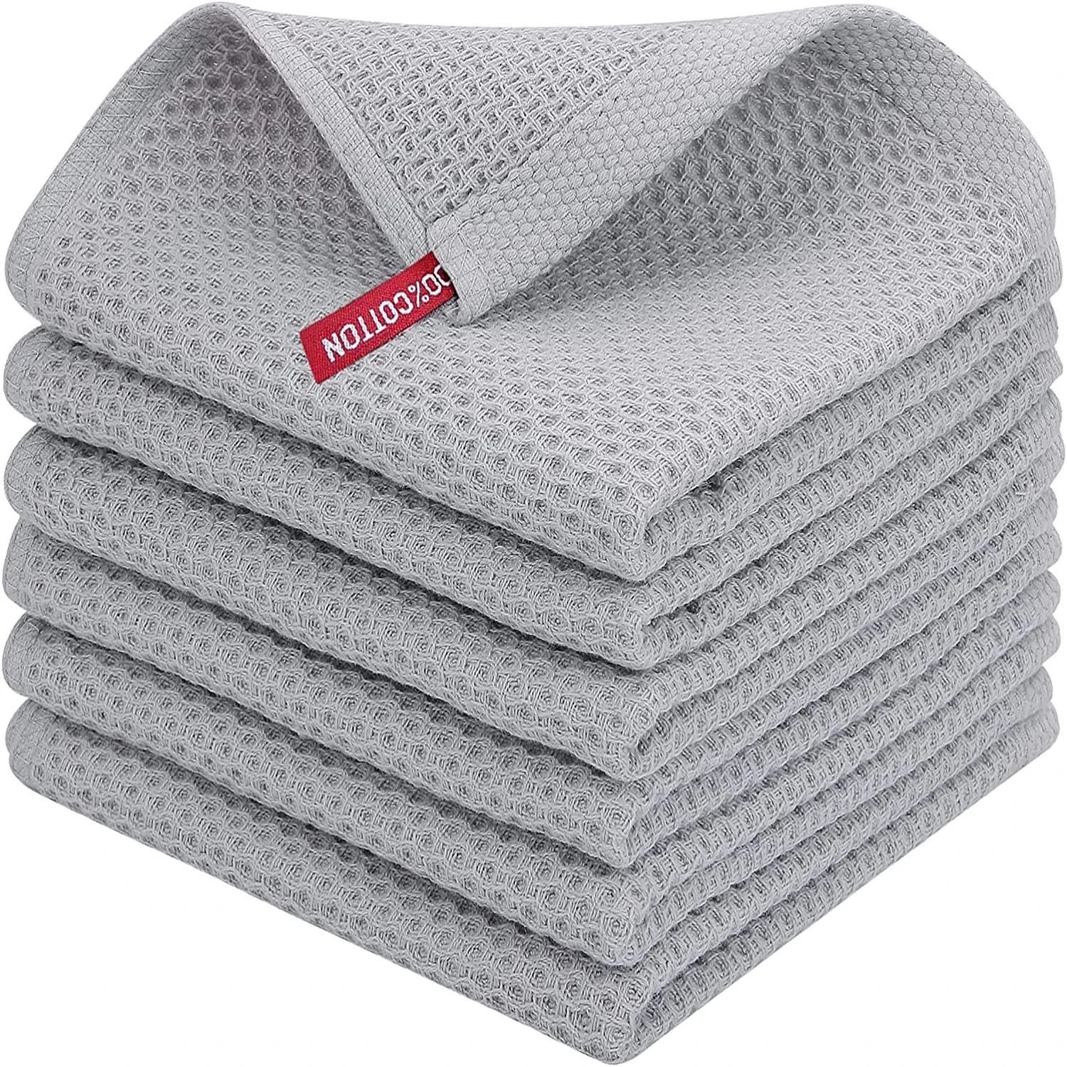 Cotton Honeycomb Kitchen Square Towel Set, Easy to Clean