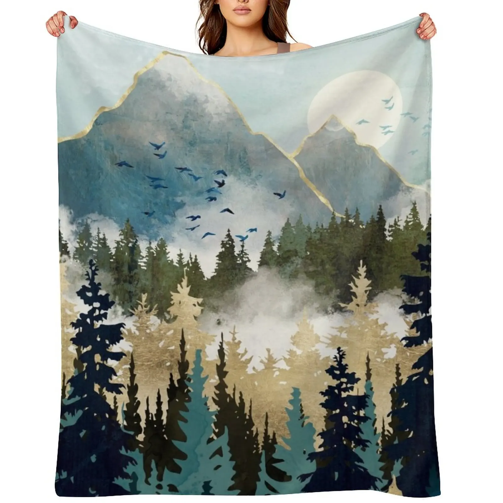 

Misty Pines Throw Blanket For Decorative Sofa Camping Tourist Blankets For Bed Blankets