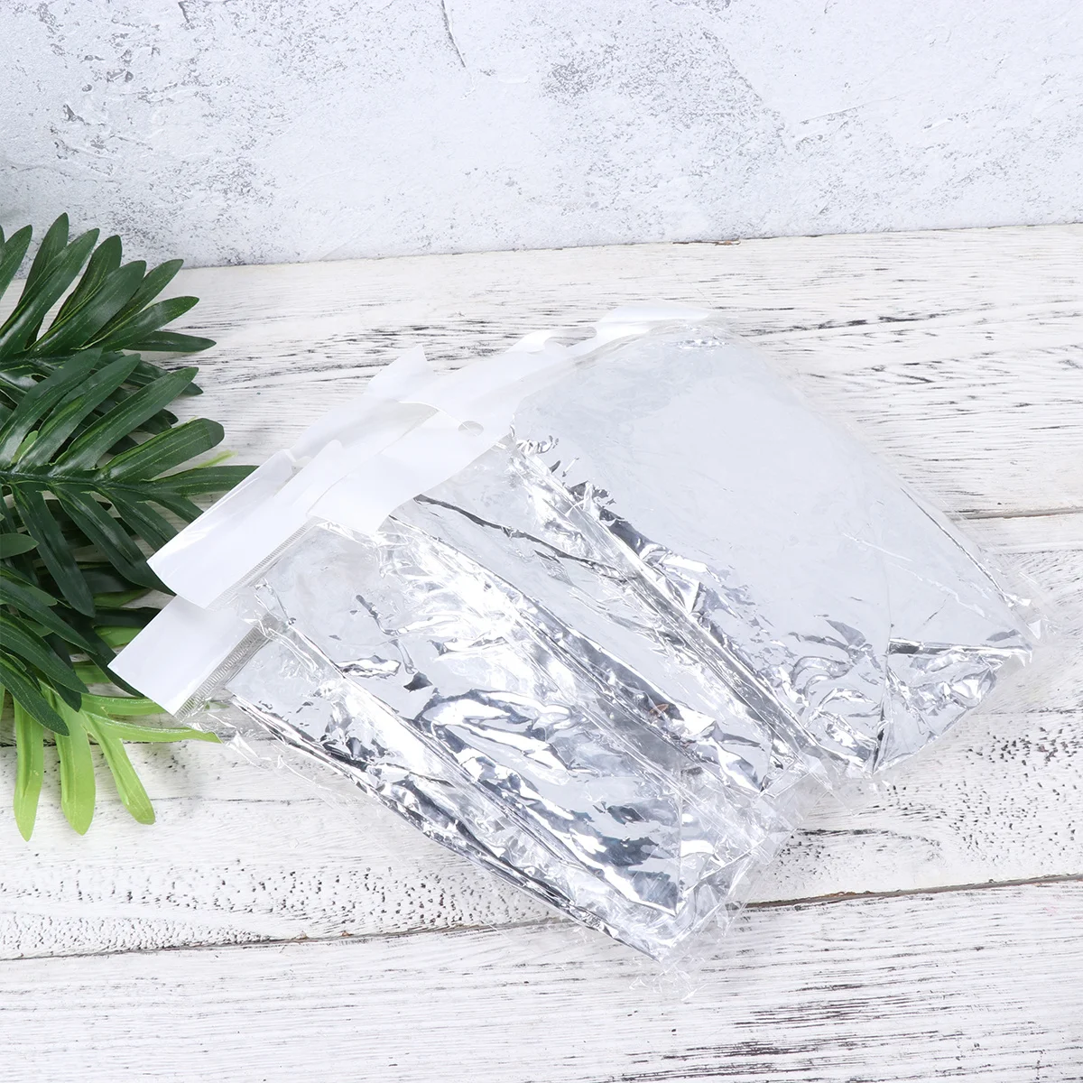 

6Pcs Disposable Aluminum Foil Hair Caps Waterproof Elastic Shower Bath Headwear Heat Protective Hair Styling Cap