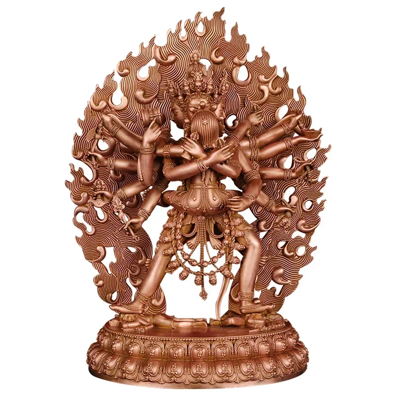 Vajra Buddha statue, red copper, pure copper, carry around 8 inches high, 26cm Buddha statue, Tibetan Tantra Buddha